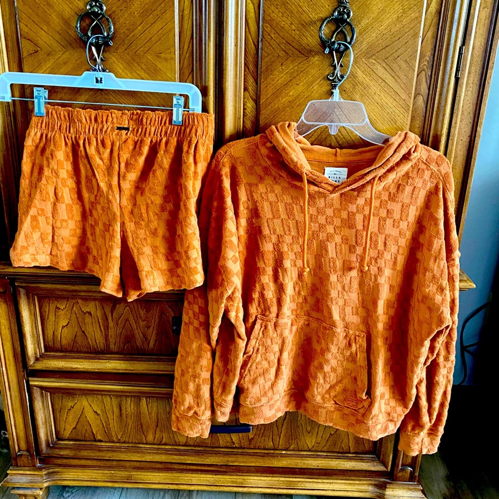 Billabong medium hoodie and small matching shorts